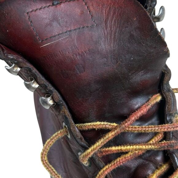 Vintage Red Wing Reddish Brown Leather Super Sole‎ Lace Up Work Boots Sz 8 D USA - Picture 5 of 16